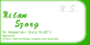 milan szorg business card